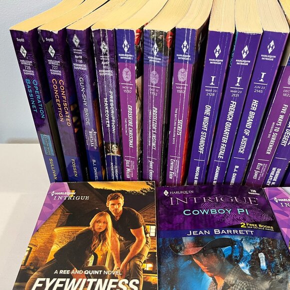 Lot of 22 "Harlequin Intrigue" Paperback Novels - Good condition! - Picture 2 of 7